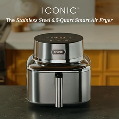 Cosori Iconic 6.5 Qt Smart Air Fryer – Stainless Steel, PFAS-Free, 450°F