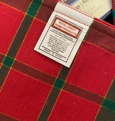 8 Royal Crest Holiday Xmas Placemats Green Red Plaid Gold Trim W/ Poinsettia VTG