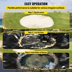 LLDPE Pond Liner Pond Liners 15′ x 20′ 20 Mil Waterproof Fish Pond Liner