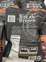 5 (12oz each) Kirkland Premium Cut Steak Strips Extra Thick Beef Jerky EXP 10/26