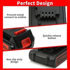 2PACK 20V Lithium-ion 2.0Ah Battery for BLACK DECKER LBXR20 LBXR2520 LBXR2020