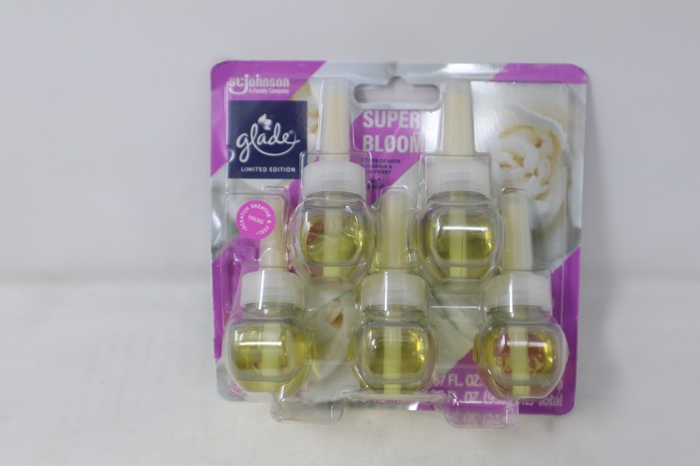 Glade Plug-Ins Scented Oil Air Freshener Refills, Super Bloom, 0.67 oz, 5 Count