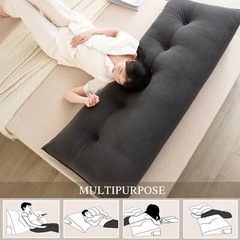 Corduroy Bed Wedge Pillow Headboard Bolster Back Rest Cushion Pillow f Sofa Bed