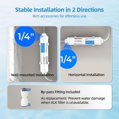 12 Months Remineralization Filter, 1/4″ Quick Connect Alkaline Filter for RO …