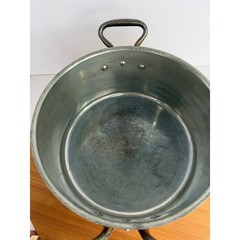 Fabrication Francaise Copper Pot Tin Lined w/ Lid 2 Handles 10.25″ 2 mm READ