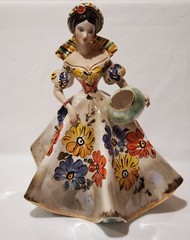 15.5″ Handpainted Ceramic/Porcelain Lady With Water Jug Figurine Made In Italy