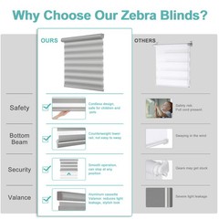 Horizontal Shade Window Blind Dual Zebra Roller Blinds Curtains,Easy to Install