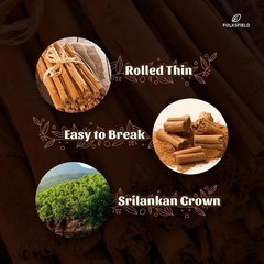 Folksfield Organic Ceylon Cinnamon Sticks from Sri Lanka Grade