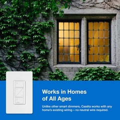 Smart Dimmer Switch LED 150W Single-Pole 3-Way No Neutral Required White