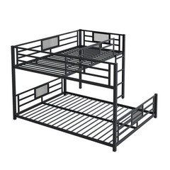 L Shaped Metal Twin over Full Size Bunk Bed