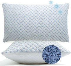Set of 2 Queen Size Cooling Bed Pillows for Sleeping Shredded Memory Foam Pillow
