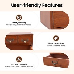 6 Drawers Desktop Dresser Wooden Storage Dressers Chests of Drawers for Bedroom