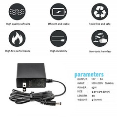 Kastar AC100-240V to DC 12V 1A 5.5 x 2.1 MM Wall Charger Power Supply Adapter