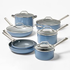 Figmint 12PC Aluminum Cookware Set 450 Degree F Dark Nonstick Ceramic