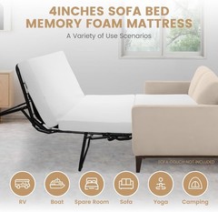 Begonia.K Memory Foam Sofa Bed Mattress Replacement, Full Queen Pull Out Couch