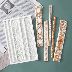 3 Packs Baroque Silicone Molds Scroll Silicone Baroque Mold Clay Molds Fondant