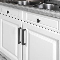 Matte Black Square Modern Cabinet Handles Pulls Kitchen Drawer Stainless Steel