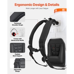 Uimoso Gas-Powered Backpack Sprayer with 26.5CC Engine and 6.5-Gallon Capacity