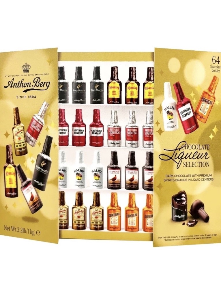 Dark Chocolate Liqueur Liquor 2.2 Lbs 64 Bottles Anthon Berg NEW