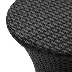 19.75 In. H Outdoor Wicker Accent Table, Aluminum Frame Space-Saving Durable Sid