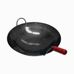 16” Carbon Steel Wok W/ Handle Pan Gourmet Chinese Traditional Wok Cookware