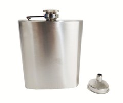 12oz Stainless Steel Whiskey Alcohol Pocket Flask with Portable Funnel 7”*3.7”