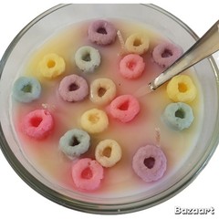 Loops Cereal Candle By Ardent Candle 3 Wick Natural Soy Wax Blend NEW