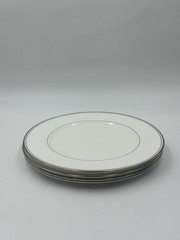 Waterford Fine China Kilbarry Platinum 10 3/4” Dinner Plates Set 4 White Japan