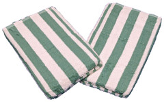 3 Piece – Hotel & Spa Pool Beach Towels 100% Ring Spun Cotton Jade/White Striped
