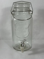 Glass Beverage Dispenser 2 Gallon with Glass Clamp Lid Hand-Wash Only
