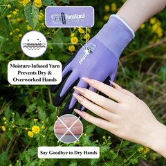 Gardening Gloves for Women, 2 Pairs, Hyaluronic Acid Moisturizing Gloves, Bre…
