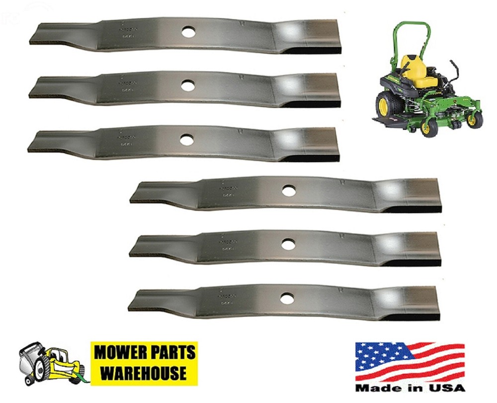 6 MOWER BLADES FOR JOHN DEERE 60″ CUT M128485 M133381 TCU15881 737 757 777 797