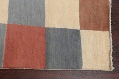 Checkered Oriental Area Rug 4×6 Hand-knotted Wool Modern Style for Any Room