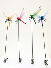12Pcs Indoor & Outdoor Fake Dragonfly Rod Clip, Dragonfly Clip Bug Repellent, 3D