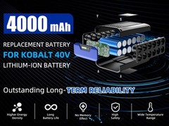 2 PACK For Kobalt 40v MAX 4.0 Ah Extended Run Li-Ion Battery KB440-03 KB540-06