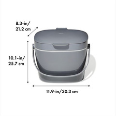 OXO Easy-Clean Compost Bin 1.75 Gallon Gray Kitchen Countertop – 13294600