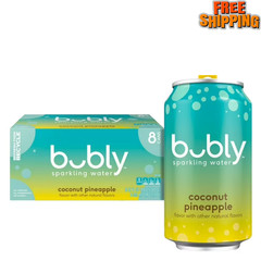 Bubly Summer Coconut Pineapple Sparkling Water, 12 fl oz, 8 Pack Cans-free ship