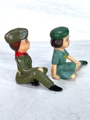 2 Vintage Wilton Girl Scout Cake Toppers / Antique Wilton Girl Scout Cake Topper