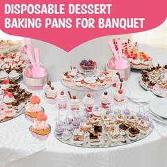 60 Sets Mini Heart Cake Pan with Lids and Scoops 1.86 Oz/ 55 ml Mini Heart
