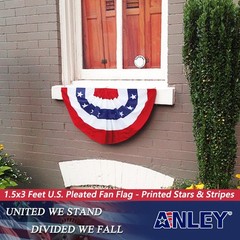 Anley USA Pleated Fan Flag 1.5×3 Feet American US Bunting Flags Half Fan Banner