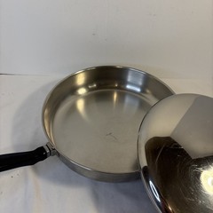 Farberware Stainless Steel Aluminum Clad 10” Frying Sauté Pan Skillet With Lid