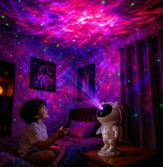 Astronaut Galaxy Star Projector Night Light LED Space Lamp 360° Remote Kids