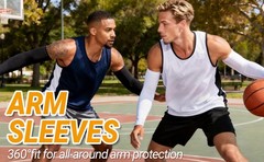 2 Pairs UV Protection Cooling Arm Sleeves for Men and Women UPF 50 Sun Sleeve