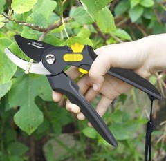 Professional Titanium Plated Pruning Hand Shears, Safety Lock Gardening Scissors