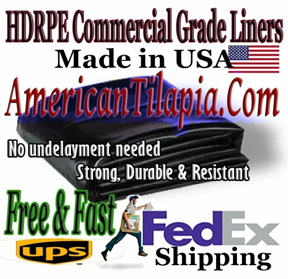 Pond liner 30 mill HDRPE 16X8 UV Resistant,Durable,Fish pond, Free Shipping!