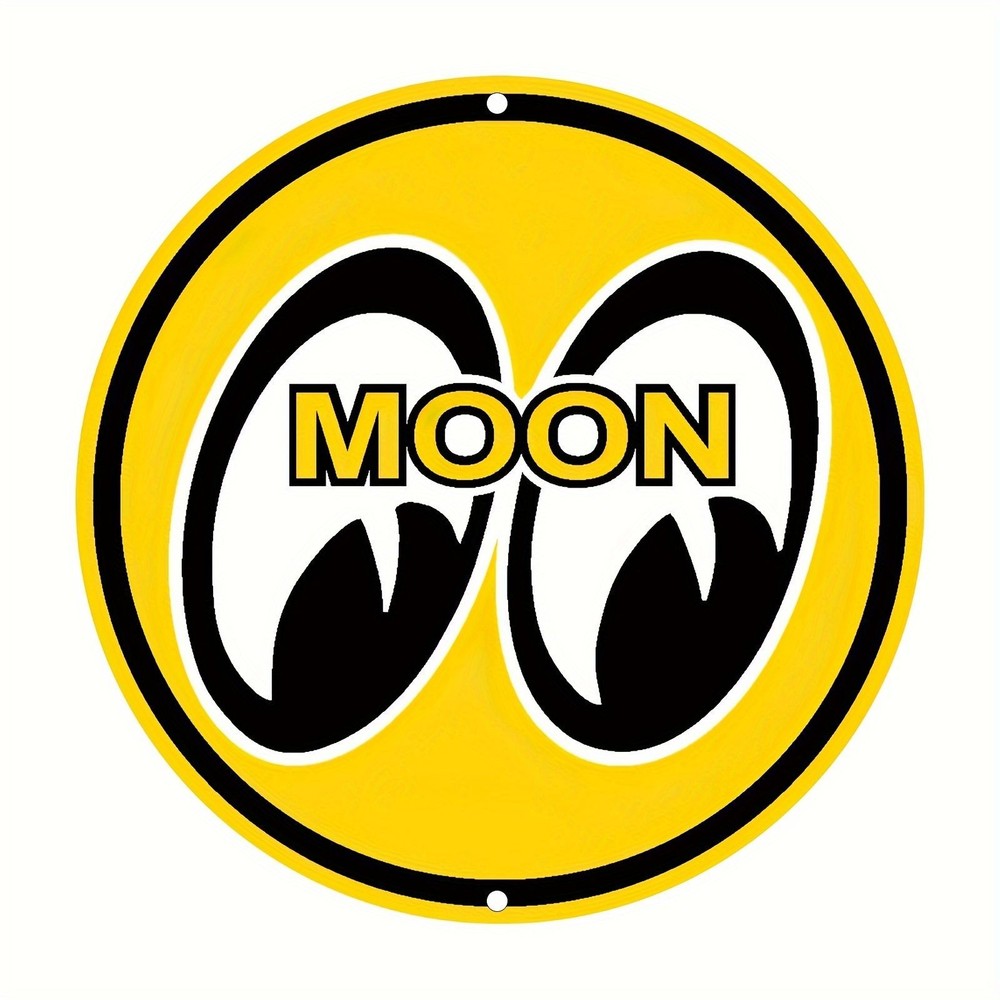 Vintage Moon Eyes Round Metal Sign Retro Automotive Hot Rod Art Decoration Gift