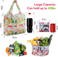 Large Reusable Bags Shopping Washable Foldable 6 Pack Grocery Bags Heavy Best