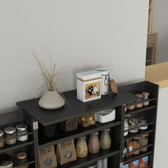 5-tier Kitchen Pantry Cabinet, Food Storage with 12 Door Shelves, Double Doors
