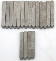 Lot 29 Carbon Steel Metal Letter Number Stamps 3/16″ A-Z Missing L & 1 4 8 Tools