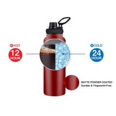 40oz Water Bottle Stainless Steel Vacuum Double Wall Insulation Sport Wide Mouth